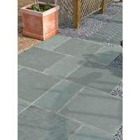 Patio example constructed using slate slabs